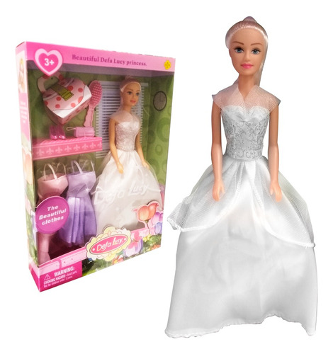 Muñeca Articulada Princesa Vestido Blanco Fenix (30013)