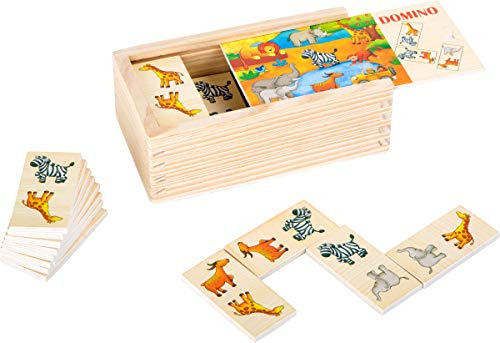 Safari Domino Playset De Madera Por Pequeño Pie- 28 Lr2yr