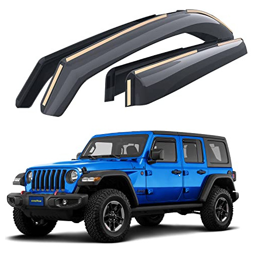 Deflectores De Ventana Inastillables Canal Jeep Wrangle...