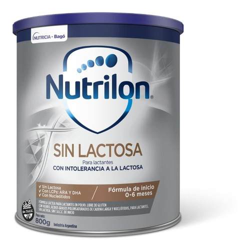 Imagen 2 de 3 de Nutrilon Sin Lactosa X 800grs. Leche En Polvo Infantil
