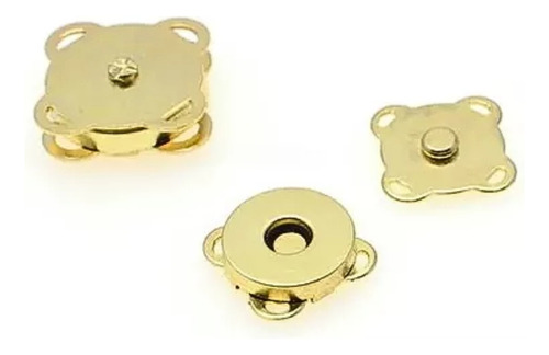 Kit 50 Botões Imantado Magnético Fecho Cor Dourado 14mm Imã