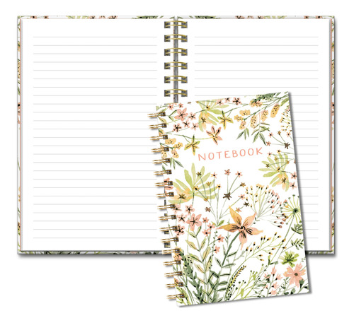 Studio Oh! Cuaderno De Tapa Dura Mediana Con Diseno De Flore