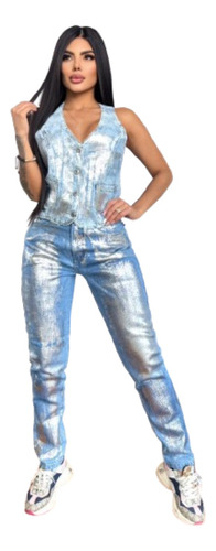 Jeans Metalizado Mujer