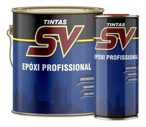 Tinta Epóxi Profissional Kit Sv 3,6 Litros - Cores - Nf-e Cor Vermelho Segurança M 5 R 4/14