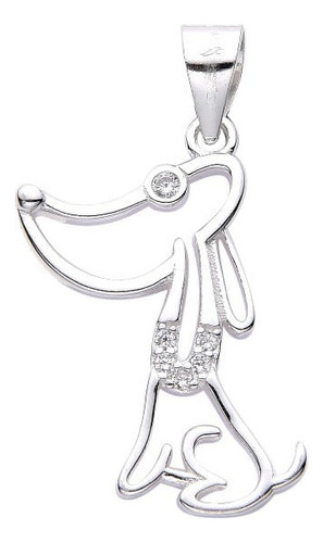 Dije Plata 925 Perro Perrito Mascota Zircon Cubic  