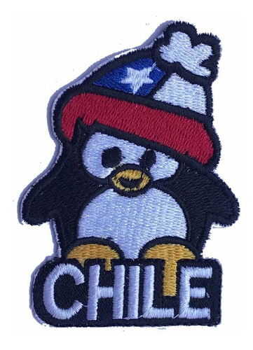 Imagen 1 de 4 de Parche Pingüino Con Gorro Bordado Mas Chileno Hecho En Chile