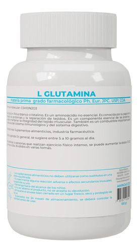 L Glutamina 100 Gr - g a $239