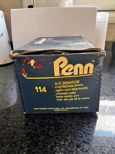 Reel Penn 114. 6/0 Senator Plateado Derecho (Usado)