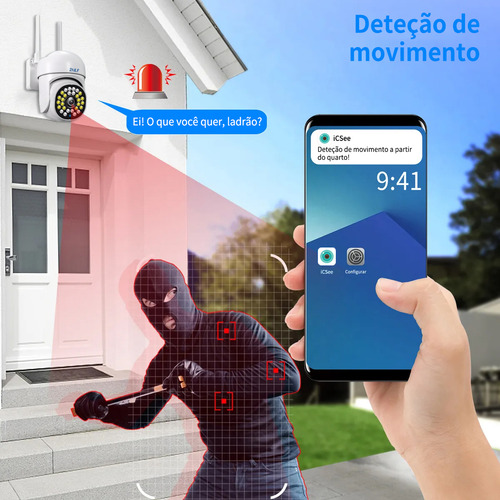 2nlf® Câmera De Segurança Ip Ip66 Prova D'agua App Icsee Audio Bidirecional Visão Noturna Interior/exterior Wifi 4mp