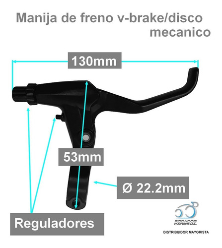 Imagen 2 de 5 de Manijas De Freno V-brake Disco Mecanico Aluminio Por Juego