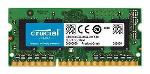 Memória RAM color verde  16GB 1 DDR3L 1600Mhz Crucial CT204864BF160B