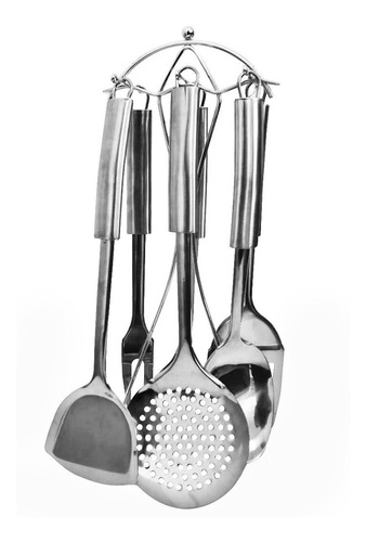 Utensillos Cocina Acero Inox. Espumadera Espatula Cuchara 