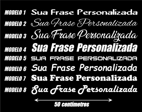 Adesivo Frases Personalizadas - Kit Com 2 Frases 50cm