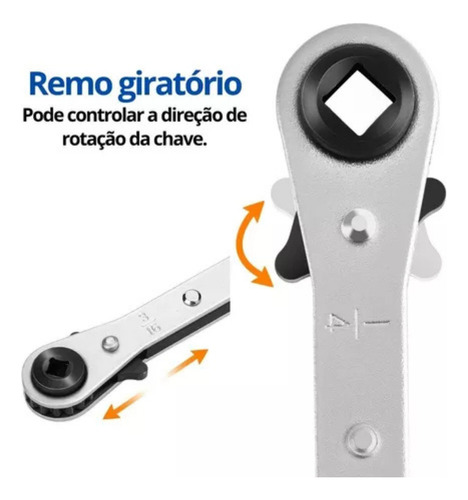 Chave Catraca Aço 4 Bitolas 1/4 3/16 5/16 3/8 Refrigeração