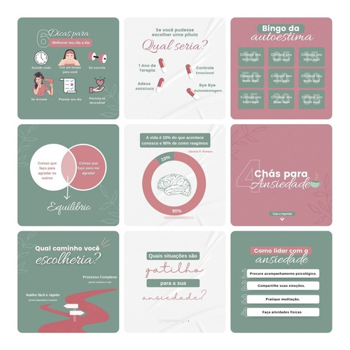 30 Artes Psicologo Arquivo Editável No Canva Pack