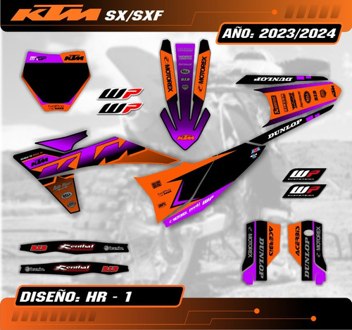 Kit Calcos - Gráfica Ktm Sx-f 2023/2024 - Grueso Mate