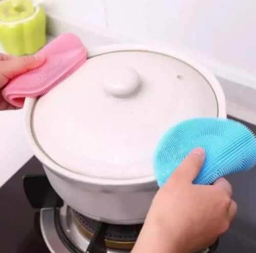 Esponja Doble De Cocina Baño Silicona Fcg Violeta