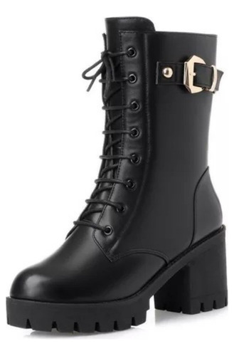 Botas Martin Impermeables De Plataforma Negras Para Mujer