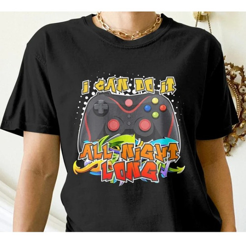 Polera Unisex Gamer Game Meme Larga Noche Algodon Estampado