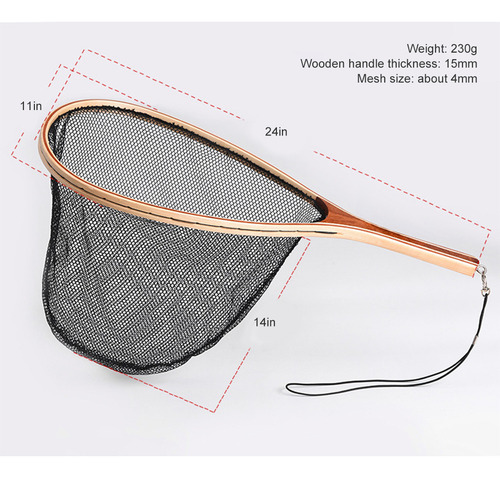 Fly Fishing Landing Net Trout Bass Nylon Mesh Catch And