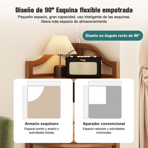 Estante Librero Esquinero Moderno Multifuncional 4 Capas Marrón Oscuro