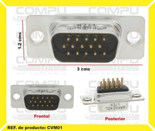 Cable Vga Conector Soldar Ref: Cvm01 Computoys Sas