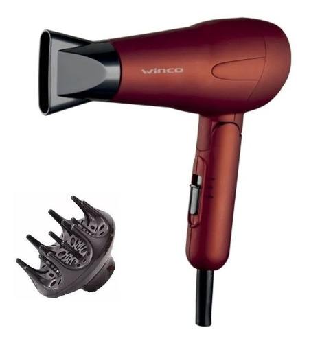 Secador De Pelo Winco W-190 Plegable Con Difusor 1200w Viaje