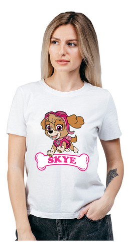 Polera Mujer Paw Patrol Skye Cockapoo Algodon Organico Wiwi