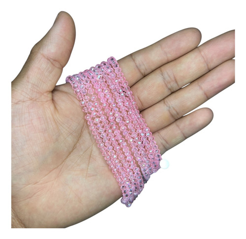 1 Tira Cristal Dona Facetado #4 Colores Bisutería Rosa