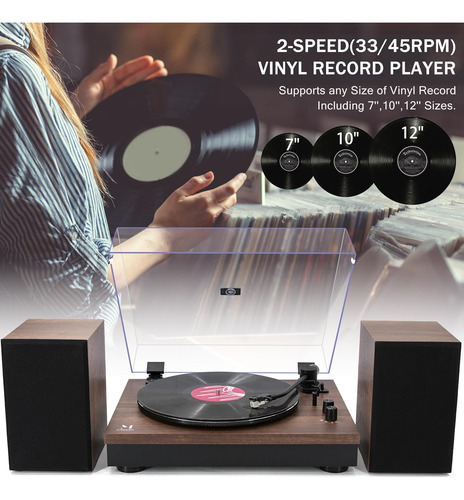 At-3600l - Tocadiscos De Vinilo Con Altavoces, Tocadiscos