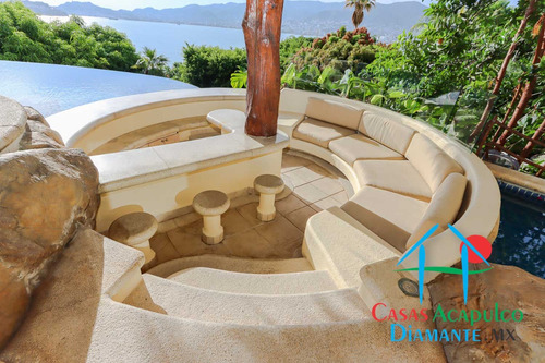 Cad Las Brisas Villa Del Sol. Terraza Con Asoleadero. Alberca Con Jacuzzi Y Palapa Con Wet Bar