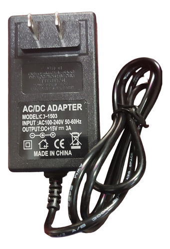 Adaptador 15v 3a  Cargador 15 Voltios 3 Amperios