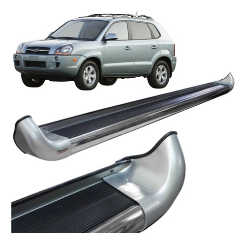 Estribo Personalizado Sleek Silver Hyundai Tucson 2006