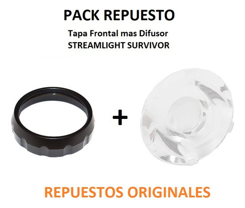 Pack Repuesto Tapa Frontal Mas Difusor Streamlight Survivor