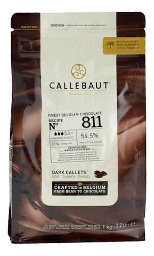 Chocolate Callebaut 811 54,5%  Semi Amargo  Bolsa 1 Kg.