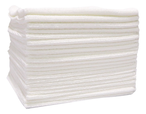 Paño De Microfibra Multiusos 40x40 Con 24 Pzas, Packlife Blanco