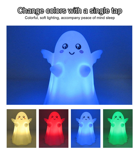 Mk Night Light Para Halloween, Diseño De Fantasma Sonriente,