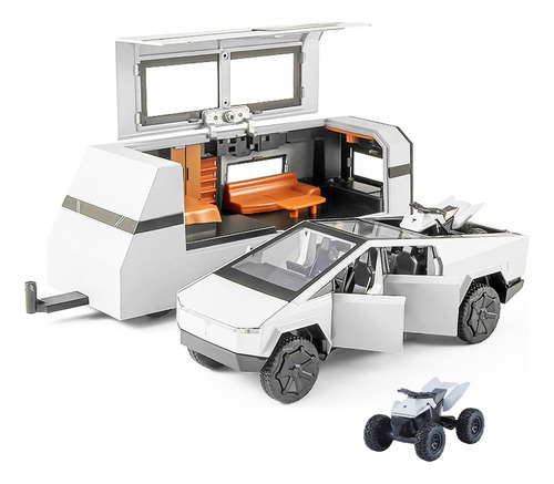 M0x Tesla Cybertruck 1/32 Miniatura Metal Coche Con Luz Y