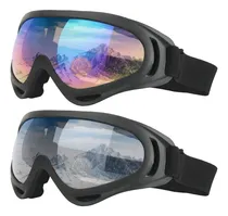 Comprar Óculos Jet Ski Snowboard Moto Paintball Uv Kit 2 Unidades Cor da armação Preto Cor da lente preto e espelhado