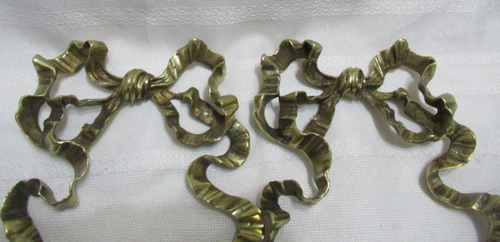 Antiguos Herrajes Bronce Moños Apliques Decoración Muebles (Usado)