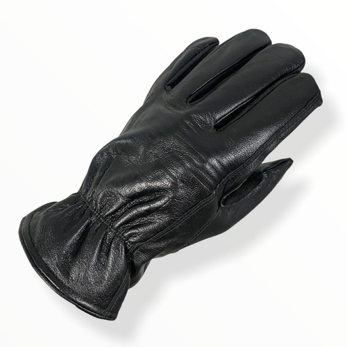 Luva Couro Moto Custom Old School Cafe Racer Harley Davidson Cor Preto Tamanho M