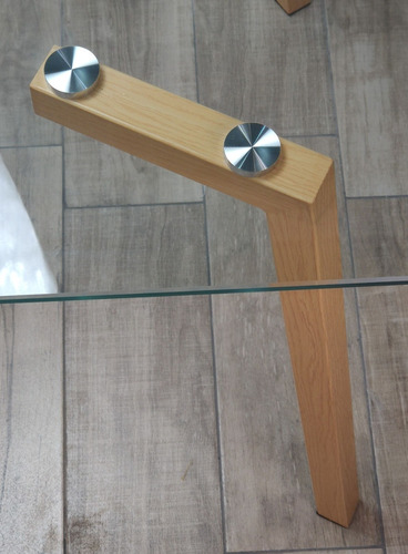 Mesa Nordica Vidrio Rectangular Comedor 160 Patas Haya