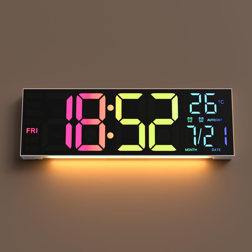 Reloj De Pared Digital 16.2 Pulgadas Marca Modelo Específico Color De La Estructura Color Del Fondo
