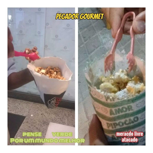 Imagem 1 de 10 de Pegador De Pipoca Gourmet Batata Buffet Kit Com 1000+brinde