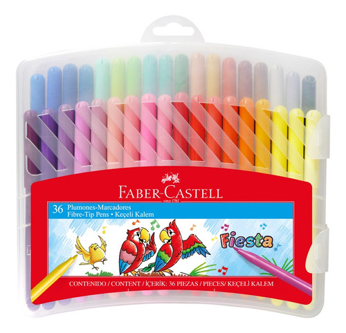 Marcadores Finos Valija X36 Colores Faber Castell 