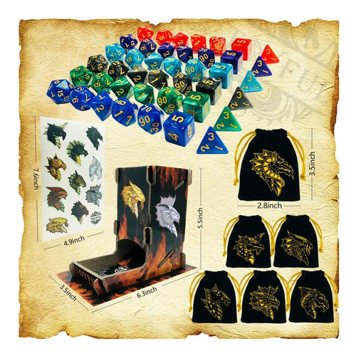 Toyful 6 Sets Dnd Dice Dungeons And Dragons Poyedral Dungeon