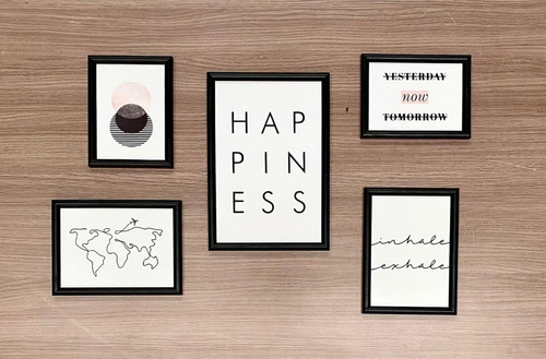 Set Cuadros Decoratrivos X5 Happiness