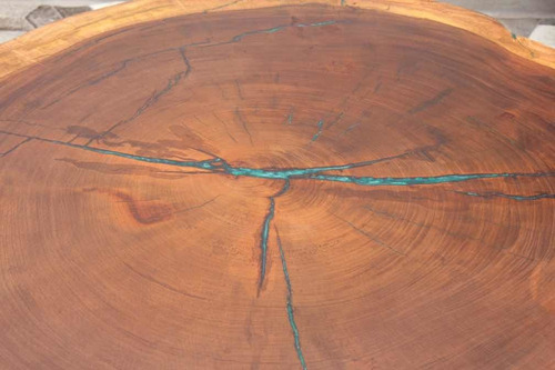 Imagen 4 de 4 de Mesa De Centro En Tronco, Resina Epoxi, Mesa Fina