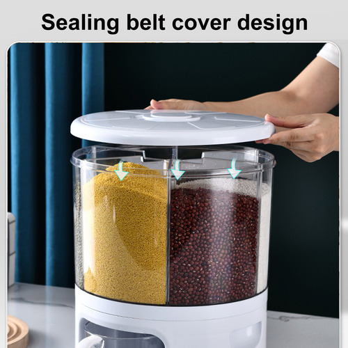 Sealed Proof Divided Rice Storage Box Large Capacity Six Rot