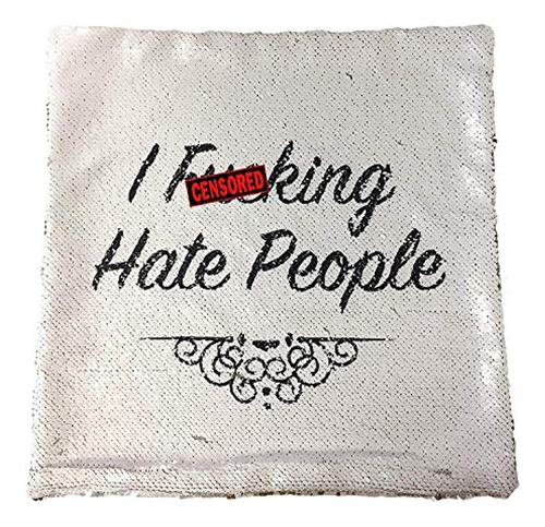 ~? Mocofo Glitter I Fking Hate People Funny Christmas Pillow